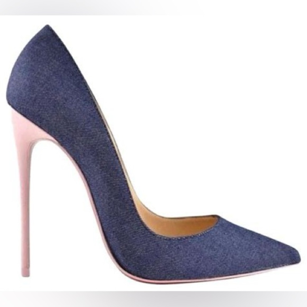NWT Christian Louboutin So Kate 120 Denim/Patent Size 39.5